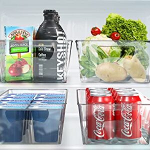 Simple Houseware 4PK L Size Kitchen Bin Organizer, 14" x 7" x 3.75", Clear