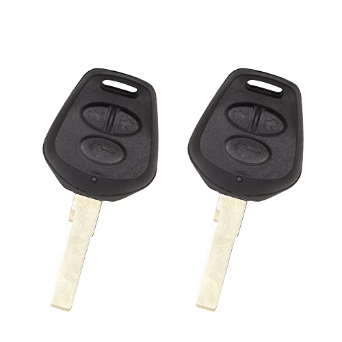 X AUTOHAUX 2pcs 3 Buttons Uncut Insert Key Fob keyless Entry Remote Control Key Case Shell Replacement for Porsche Cayenne 911 996 Boxster S 986