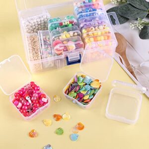 QUEFE 15pcs Bead Organizers in A Clear Box, Clear Plastic Diamond Painting Storage Container with Mini Clear Boxes for Craft Organziers and Storage Art Embroidery Nail Accessories