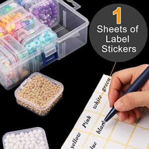 QUEFE 15pcs Bead Organizers in A Clear Box, Clear Plastic Diamond Painting Storage Container with Mini Clear Boxes for Craft Organziers and Storage Art Embroidery Nail Accessories