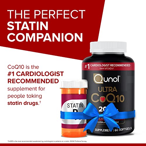 Qunol CoQ10 200mg Softgels, Ultra CoQ10 - Ultra High Absorption Coenzyme Q10 Supplements - Antioxidant Supplement for Vascular and Heart Health & Energy Production - 2 Month Supply - 60 Count