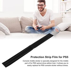 for PS5 Console Middle Skin, Host Middle Strip Sticker Center Part Protection Strip Film for PS5 Optical Drive Edition Host, Durable and Scratch Resistant (Brushed Black)