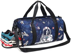 sports gym bag for kids boys overnight carry on tote travel duffle weekender sleepover bag with shoe compartment