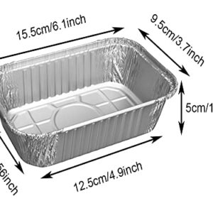 WANBAO 50 Pack Foil Bread Pan Disposable Aluminum Loaf Pans 1lb for Baking, Food Storage & Takeout, 6" X 3.5" X 2"