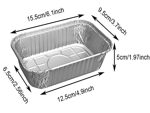 WANBAO 50 Pack Foil Bread Pan Disposable Aluminum Loaf Pans 1lb for Baking, Food Storage & Takeout, 6" X 3.5" X 2"