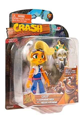 Crash Bandicoot 11cm Coco with Mask HE12300 | Collectable Retro Gaming Figure for Kids with Accessory