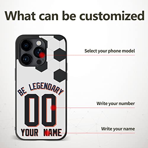 Customize Phone Cases Soccer Textures Personalized Name & Number Design for Boy and Girl Aesthetic Applicable to iPhone 11 12 13 14 Samsung S20 S21 S22 S23 Note 10 20 Pixel 4 5 6 7 Moto G Edge