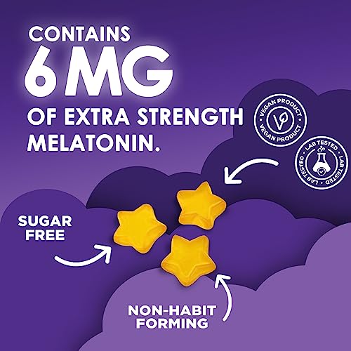 Sleep Gummies Sugar Free - Extra Strength 6mg Melatonin, Natural Sleeping Gummy for Adults and Kids, Vegan, Non-GMO, Sleep Vitamin Support Supplement - 60 Gummies