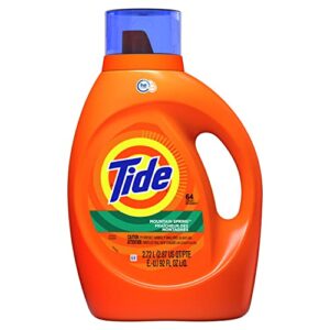 tide he turbo clean ultra liquid laundry detergent, mountain spring, 64 loads, 92 fl oz