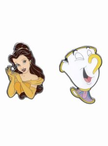 loungefly disney beauty and the beast belle & chip enamel pin set