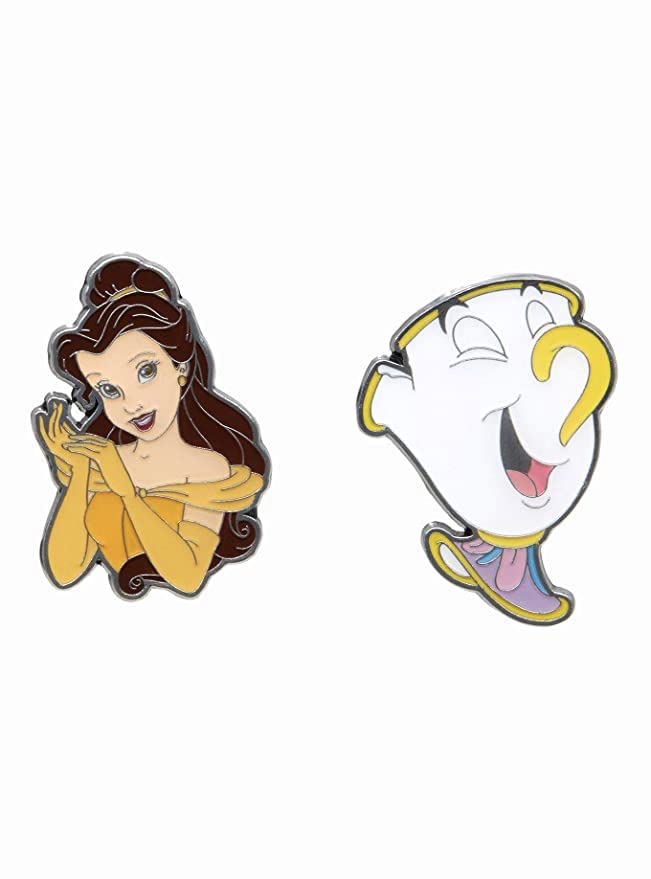 Loungefly Disney Beauty And The Beast Belle & Chip Enamel Pin Set