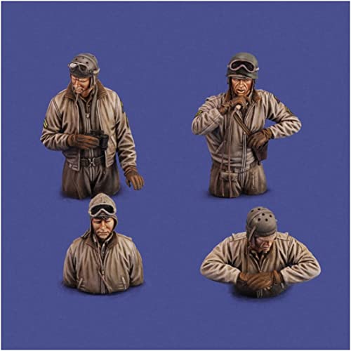 Royal Model RM932 1/35 WWII US Army Tank Soldier Set of 4 Tank Soldiers on The Go Resin Kit