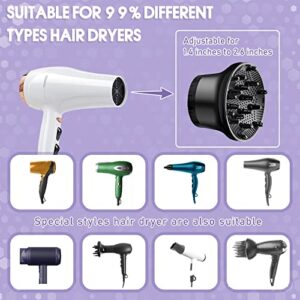 Adjustable Hair Diffuser for Curly Hair Suitable for 1.4 Inch to 2.6 Inch Blow Dryer, Diffuser Attachment Universal for Fine Thick Natural Wave and Frizzy Hair Professional Salon Tool