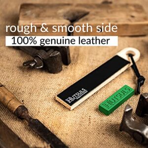 Hutsuls Pocket Knife Strop Kit - Get Razor-Sharp Edges with Pocket Leather Strop for Knife Sharpening, Easy to Use Knife Stropping Kit with Stropping Compound, Stropping Leather Sharpening Strop Block