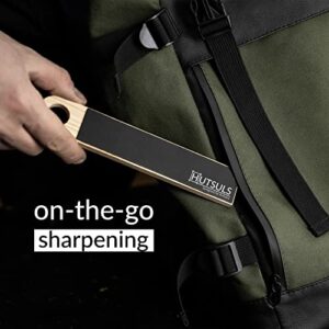 Hutsuls Pocket Knife Strop Kit - Get Razor-Sharp Edges with Pocket Leather Strop for Knife Sharpening, Easy to Use Knife Stropping Kit with Stropping Compound, Stropping Leather Sharpening Strop Block