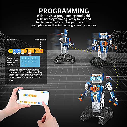 Ulanlan Remote Control Robot Building Kit for Kids 10-14, RC Robot Science Kits STEM Project Building Blocks Robot 447 Pieces
