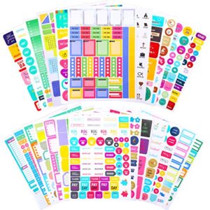 24 sheets daily planner stickers, monthly planner stickers seasonal stickers for calendars and planners, cute calendar stickers holiday stickers for journaling, scrapbooking, 1300+ adults planner