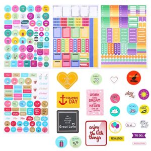 24 Sheets Daily Planner Stickers, Monthly Planner Stickers Seasonal Stickers for Calendars and Planners, Cute Calendar Stickers Holiday Stickers for Journaling, Scrapbooking, 1300+ Adults Planner