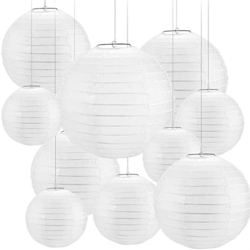 Promotion! 30 Pcs 4 inch-12 inch White Paper Lantern Chinese Lanterne Papier Lampion Wedding Party Halloween Christmas Event Han