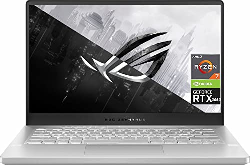 ASUS ROG Zephyrus Gaming Laptop 2023 Newest, 14" FHD 144HZ Display, AMD Ryzen 7 5800HS, NVIDIA GeForce RTX 3060 Graphics, 16GB RAM, 1TB SSD, Bluetooth, Wifi6, Windows 11 Home, White