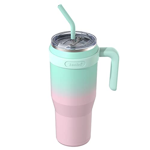 Zenbo 50 oz Mug Tumbler With Handle and Straw Lid | Stainless Steel Insulated Tumblers, Keeps Drinks Cold up to 34 Hours, Fit in Car Cup Holder, Dishwasher Safe,BPA Free