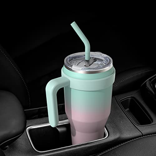 Zenbo 50 oz Mug Tumbler With Handle and Straw Lid | Stainless Steel Insulated Tumblers, Keeps Drinks Cold up to 34 Hours, Fit in Car Cup Holder, Dishwasher Safe,BPA Free