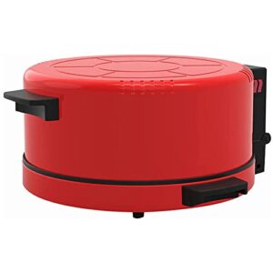 electric pizza maker, pizza oven, power ready and indicator lights, double-sided nonstick heating plate, perfect for pizzas, pancake, nachos, fajitas, omelettes,red