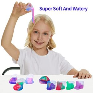 ZOnFRTO 64 Packs Galaxy Putty Slime, Party Favor for Kids Girls & Boys, Adults, Non Sticky, Stress & Anxiety Relief, Wet, Super Soft Sludge Toy