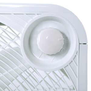 Hurricane Box Fan - 20 Inch, Classic Series, Floor Fan with 3 Energy Efficient Speed Settings, Compact Design, Lightweight - ETL Listed, White