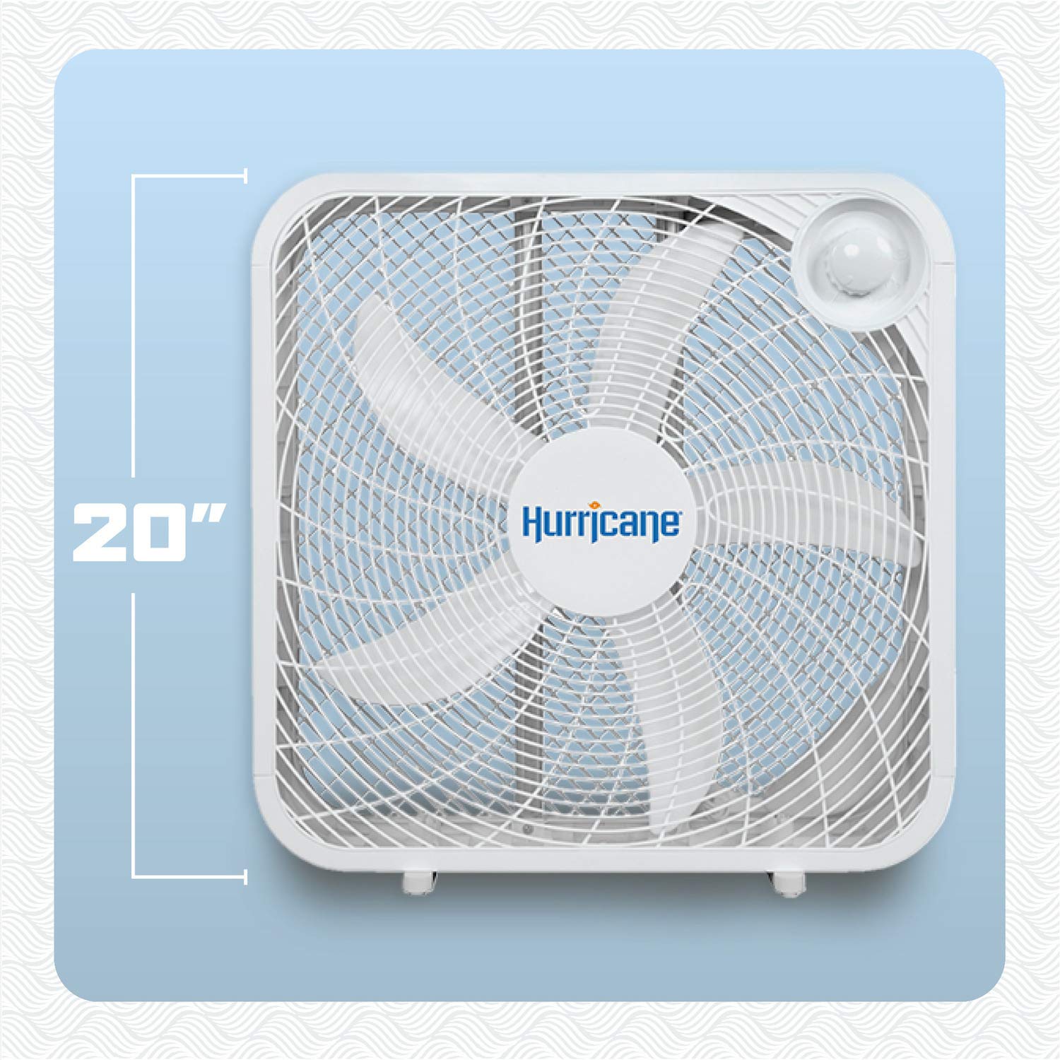 Hurricane Box Fan - 20 Inch, Classic Series, Floor Fan with 3 Energy Efficient Speed Settings, Compact Design, Lightweight - ETL Listed, White