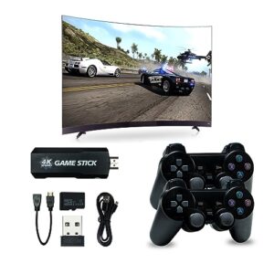 gd10 retro game stick 64g built in 20,000+ games, dual 2.4g wireless controllers, video game consoles for 4k 60fps hd output with 20+ emulators