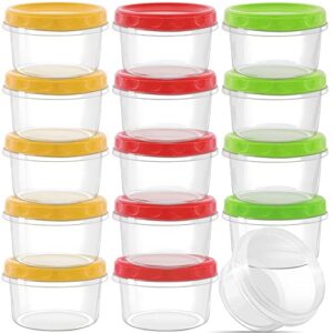 enhyive 15 pack small plastic containers with lids,twist top deli containers,8 oz food storage containers,reuseable freezer containers for food with screw on lids,stackable,leakproof,dishwasher safe