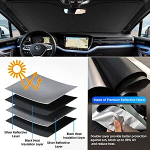 Custom Foldable Windshield Sunshade Compatible with 2011 2012 2013 2014 2015 2016 2017 2018 Volvo S60 Sedan, Made in U.S