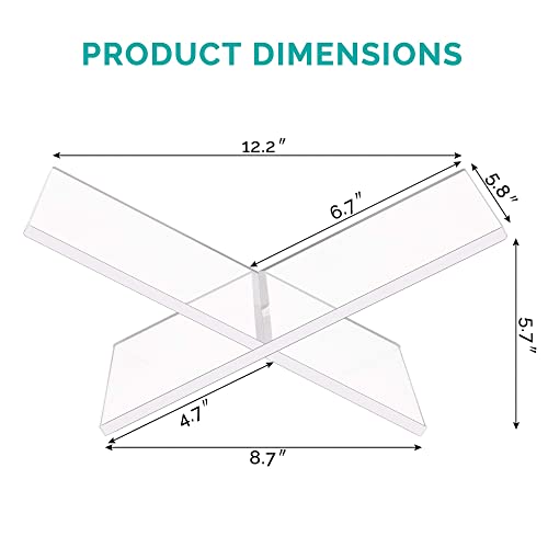 Devey Acrylic Book Holder 2-Piece (Black) Book Stand Display for Books, Magazines, textbooks, cookbooks, Reading Great for Home Decor Bookstand on Desk Bookholder