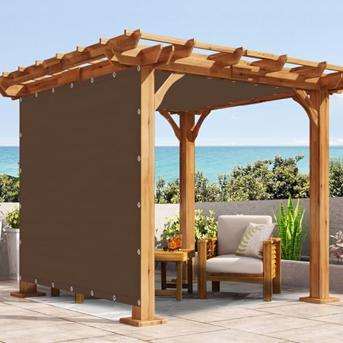 LOVE STORY Durable 6x12 FT Outdoor Sun Shade Cloth 95% UV Protection Heat Resistant HDPE Material Breathable Shade Fabric with Grommets for Patio Porch Pergola Cover Canopy,Brown(We Customized)