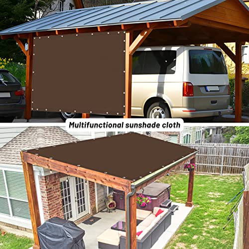 LOVE STORY Durable 6x12 FT Outdoor Sun Shade Cloth 95% UV Protection Heat Resistant HDPE Material Breathable Shade Fabric with Grommets for Patio Porch Pergola Cover Canopy,Brown(We Customized)