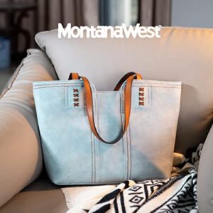 Montana West Tote Bag for Women Top Handle Satchel Purse Oversized Shoulder Handbag Hobo Bags MWC-118BL