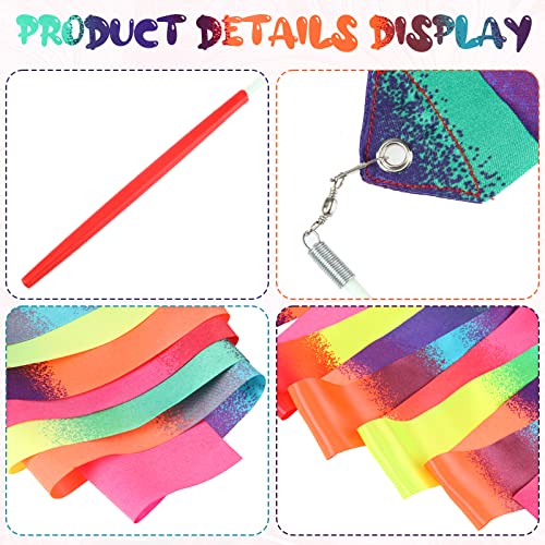 Sratte 30 Pack Ribbon Rainbow Streamers Girls Party Favors, Rainbow Decorations, Birthday Party Supplies, Unicorn, Mermaid Party Supplier, Gymnastics Dance Streamers Party Favors