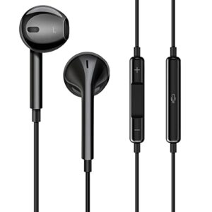 coolden in-ear headphones for iphone 14/13/12/11 wired earbuds with microphone volume control earpieces hifi stereo headsets compatible with iphone 14 pro/13 pro/12/11/xr/xs/x/7/7 plus/8/8plus,black