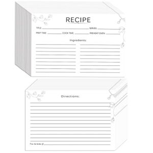 100 count recipe cards, recipe cards 4x6 inch white, 4x6 recipe cards double sided, blank recipe cards for bridal showers and wedding, christmas gifts