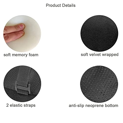 Addabst Office Chair Armrest Pads, 2 Pcs Thick Office Chair Armrest Covers, Removable Gaming Chair Arm Pads (Black)