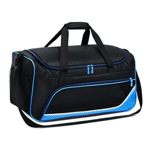 21 inch Mens Gym Bag Ultimate Large Overnight Weekender Duffle Bag for Travel Sport (Blue/Black)