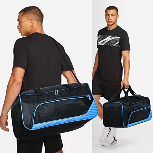 21 inch Mens Gym Bag Ultimate Large Overnight Weekender Duffle Bag for Travel Sport (Blue/Black)
