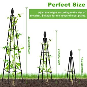 2 Packs Garden Trellis for Climbing Plants Outdoor, deaunbr Plant Support Tower Obelisk Trellis Garden Trellises for Vines, Flowers Stands, Indoor Potted Plants, Rose, Cucumber, Pea, Tomato, Clematis