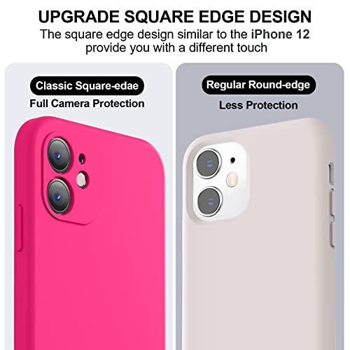 Vooii Compatible with iPhone 11 Case, Upgraded Liquid Silicone with [Square Edges] [Camera Protection] [Soft Anti-Scratch Microfiber Lining] Phone Case for iPhone 11 6.1 inch - Hot Pink