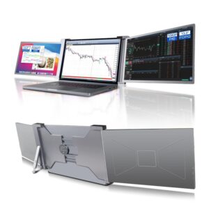 fopo 13.3" triple laptop screen extender fhd 1080p ips triple portable monitor for dual screen display, triple screen for 14"-17.3" laptop,hdmi/usb-c plug and play -s16