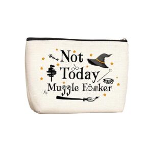 wenboco funny librarian gifts not today makeup bag for women her best friend book lover gifts for women birthday gifts for her girl sister friendship gifts for women bestie wizard staff