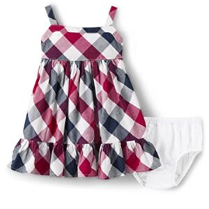 Gymboree,Sleeveless Dress,Red/Blue Woven - Baby,6-9 Months