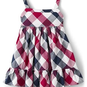 Gymboree,Sleeveless Dress,Red/Blue Woven - Baby,6-9 Months