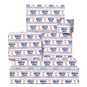 central 23 funny wrapping paper - 6 sheets gift wrap with tags - 'biden 2024' - political satire humor - birthday wrapping paper for men women - for christmas anniversary - recyclable